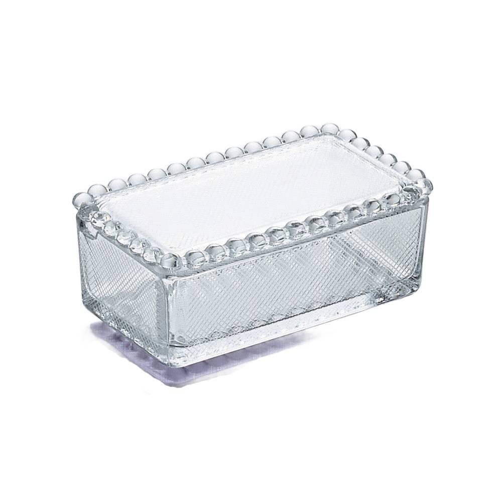 Aderia Classic Elegant Glass Butter Container Dish 1/2 Pound