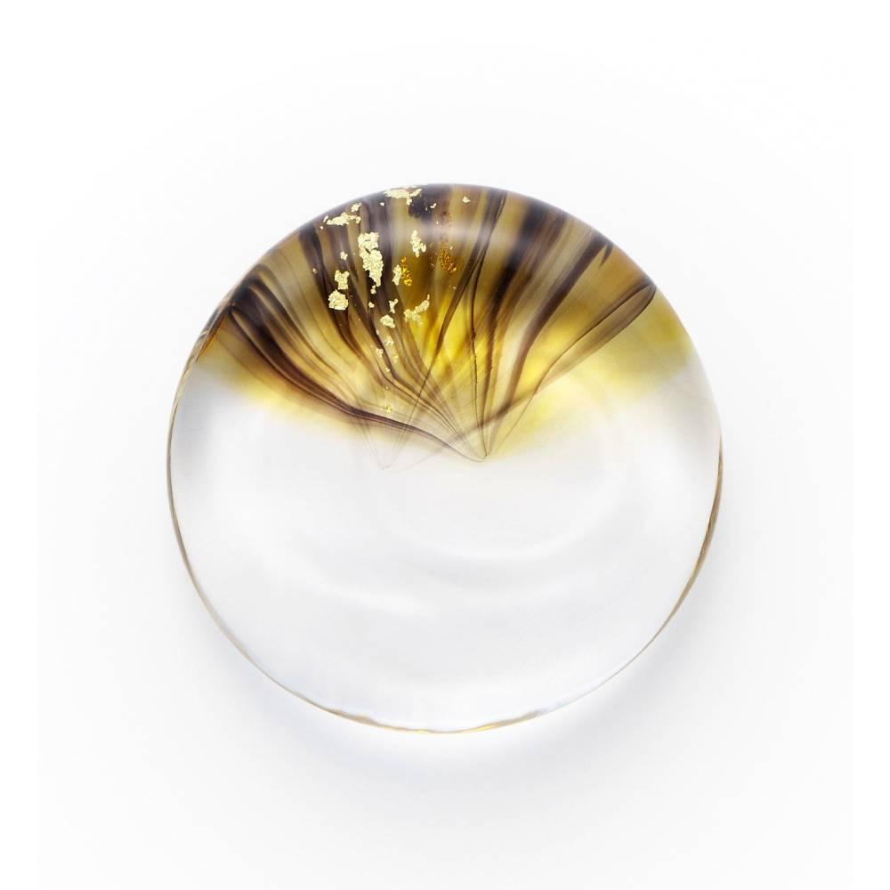 Aderia Handmade Glass Chopsticks Rest Gold Amber Glass Design