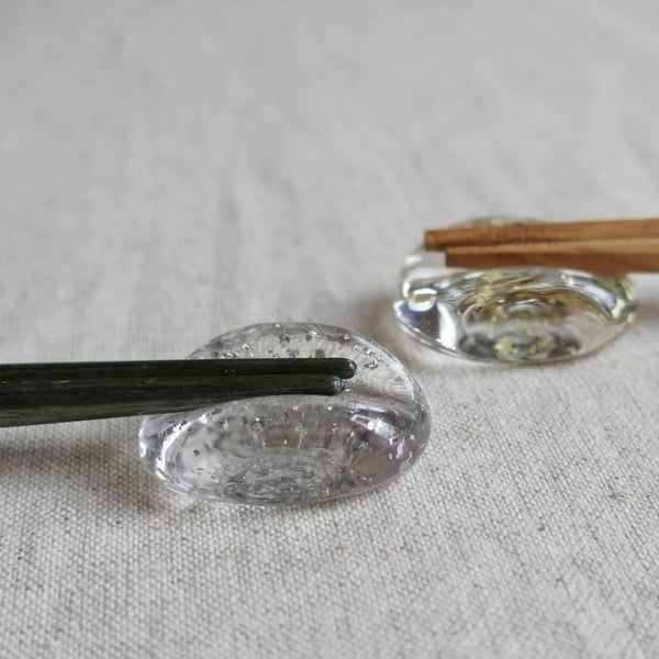 Aderia Handmade Glass & Platinum Foil Chopsticks Rest