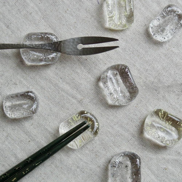 Aderia Handmade Glass & Platinum Foil Chopsticks Rest
