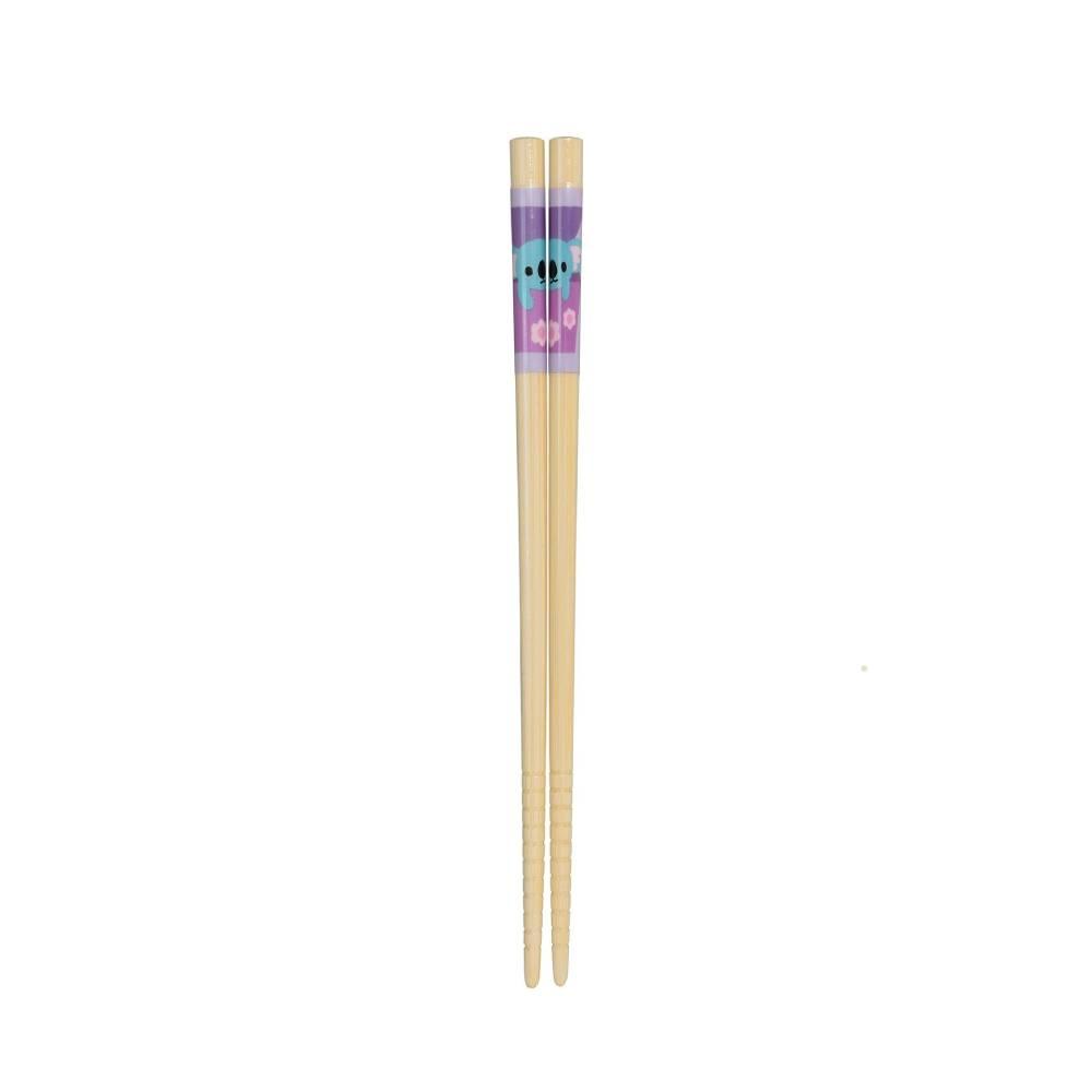 Bamboo Chopsticks For Kids Dishwasher Safe Cute Koala Design 18cm