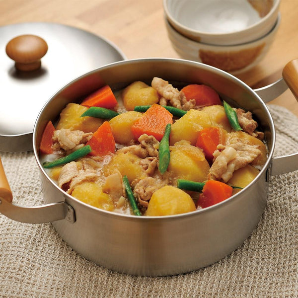 Chitose Stylish Two-Handled Soup Pot With Lid (IH Compatible) 2.8L