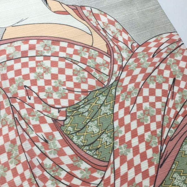 Furoshiki Woman Blowing Glass Pipe Ukiyo-e Art Wrapping Cloth 70x70cm