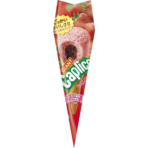 Glico Giant Caplico Strawberry Chocolate Cones Snack 34g (Pack of 5)