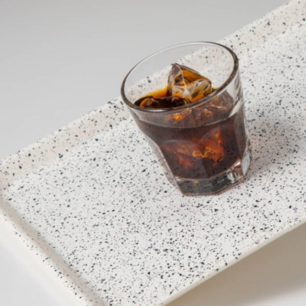 Handmade Stone Style Kishu Lacquerware Tray Non-Slip White