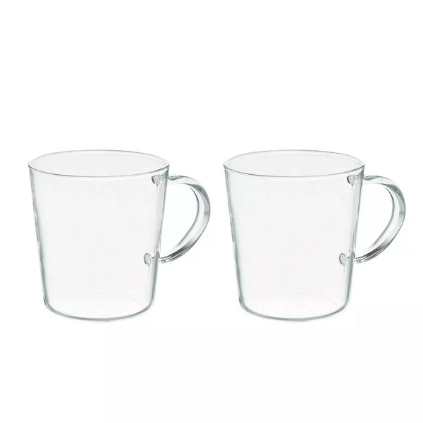 Hario Heat Resistant Glass Mugs For Hot Or Cold Drinks (Set of 2 Mugs)