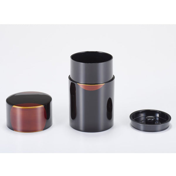 Isuke Japanese Lacquered Tea Caddy Sandalwood Design Canister