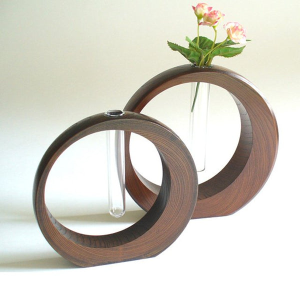 Isuke Lacquered Wooden Flower Vase Crescent Moon Large Size