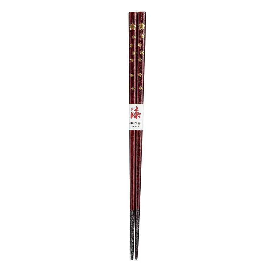 Isuke Lacquered Wooden Japanese Chopsticks Vermilion Red