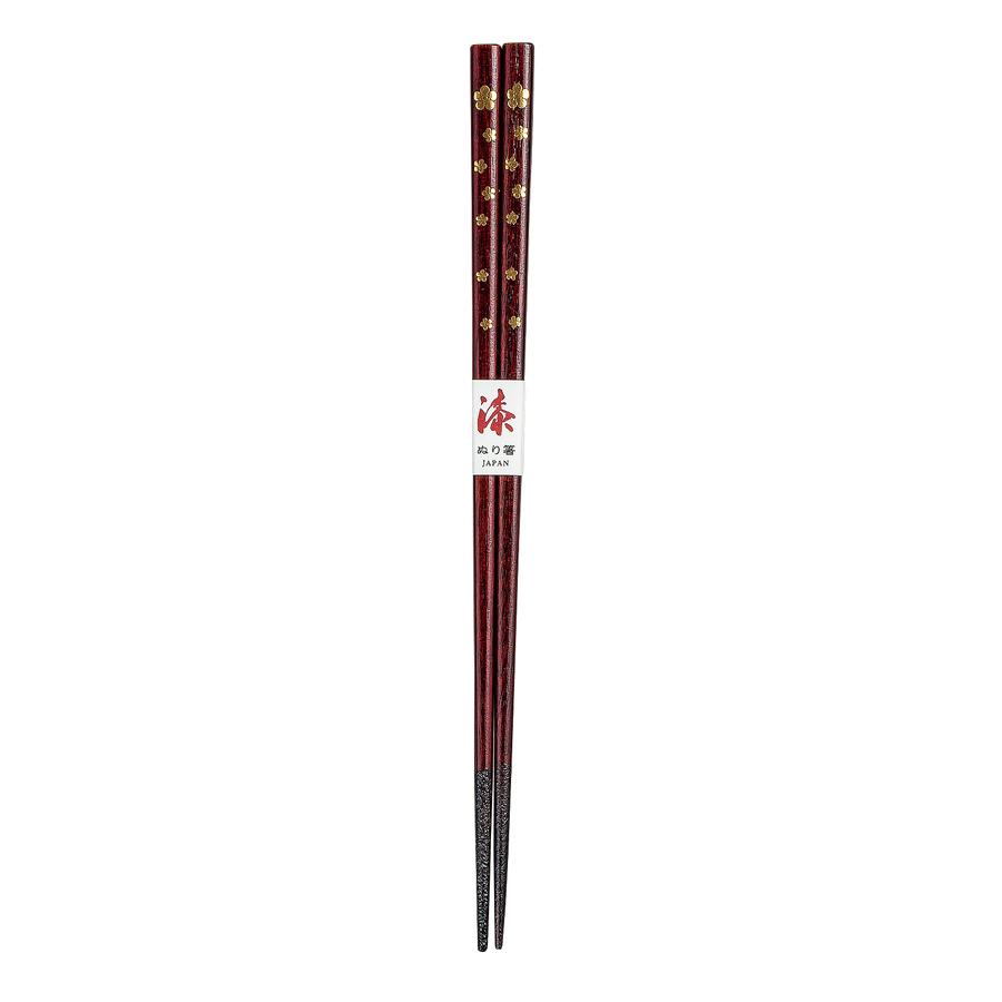 Isuke Lacquered Wooden Japanese Chopsticks Vermilion Red