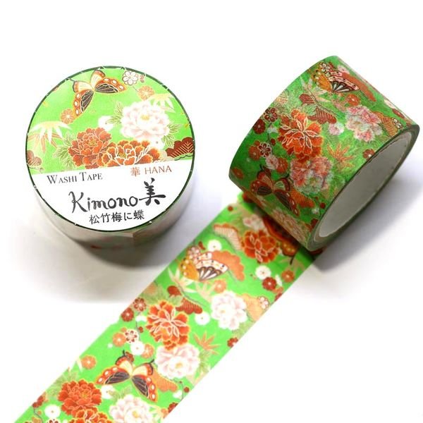Kamiiso Kimono Washi Tape Kyoto Flowers Pattern Masking Tape