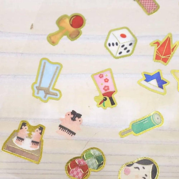 Kamiiso Nippon Seal Stickers Nostalgic Japanese Toys Pattern 1 Sheet