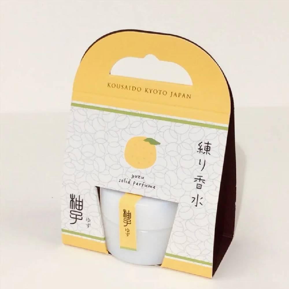 Kousaido Yuzu Solid Perfume Balm Fresh & Revitalizing Citrus Scent 8g
