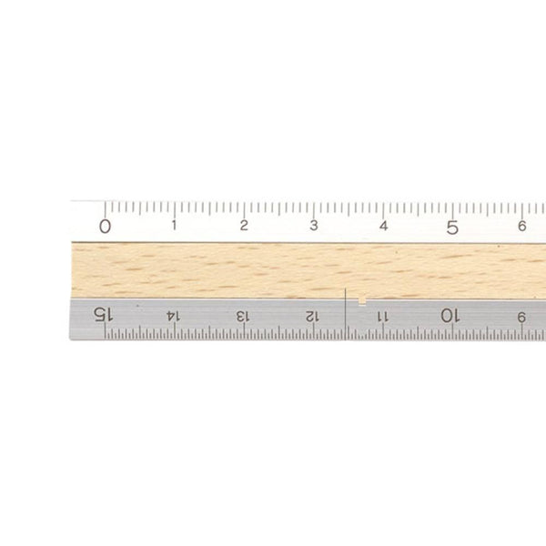 Midori Metal and Wood Metric Ruler 15cm 42257006