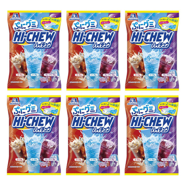 Morinaga Hi-Chew Assortment Soft Candy 3 Soda Flavors 68g (Pack of 6)