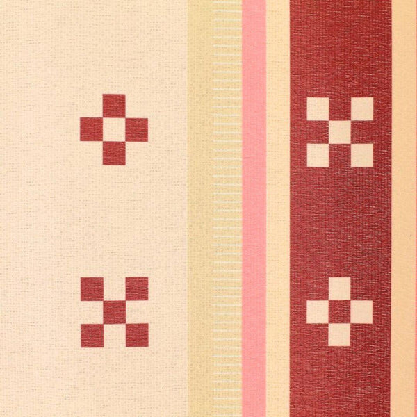 Noren Traditional Five & Four Square Red Kasuri Pattern Doorway Curtain