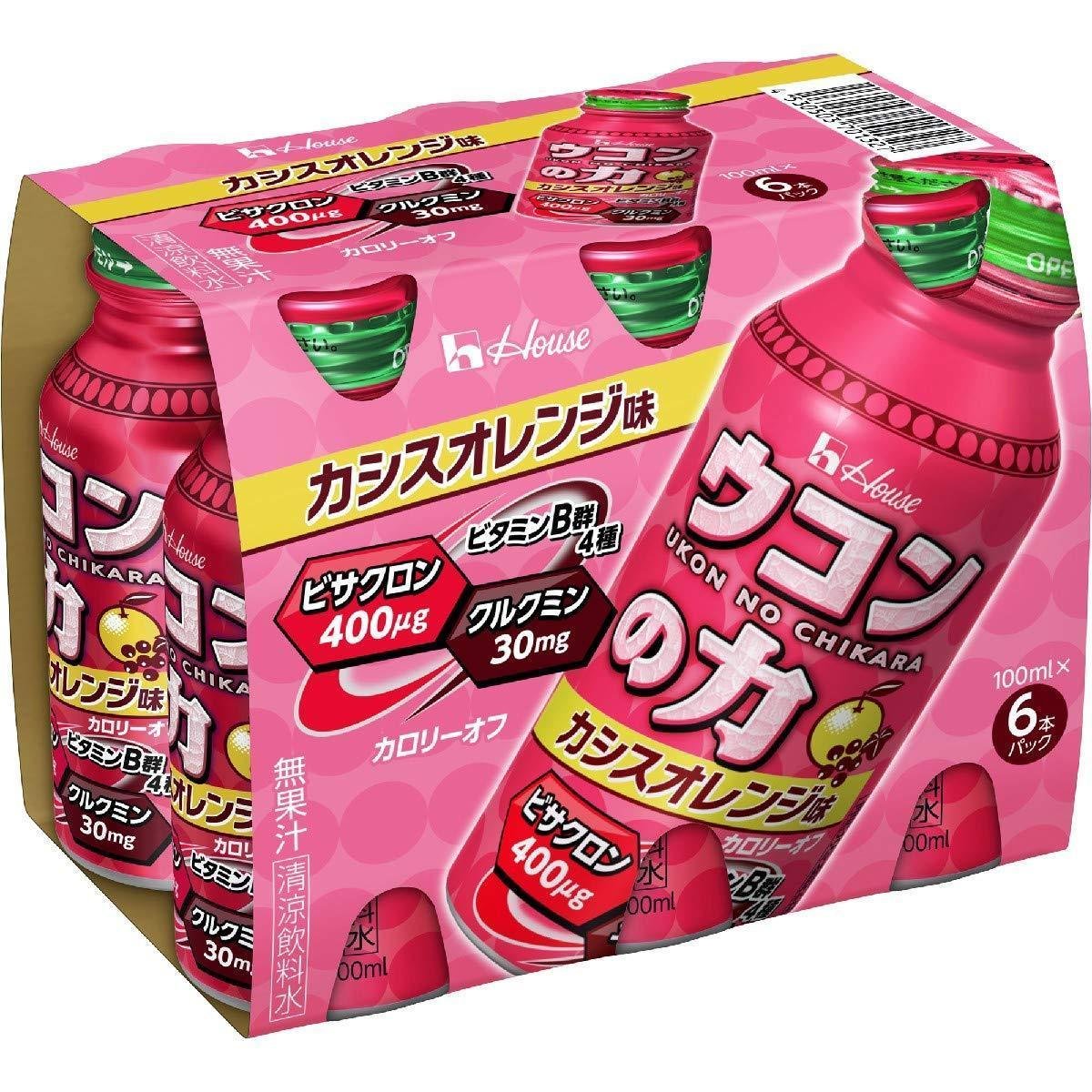 House Foods Ukon no Chikara Turmeric Supplement Drink Cassis Orange Flavor 6 Bottles