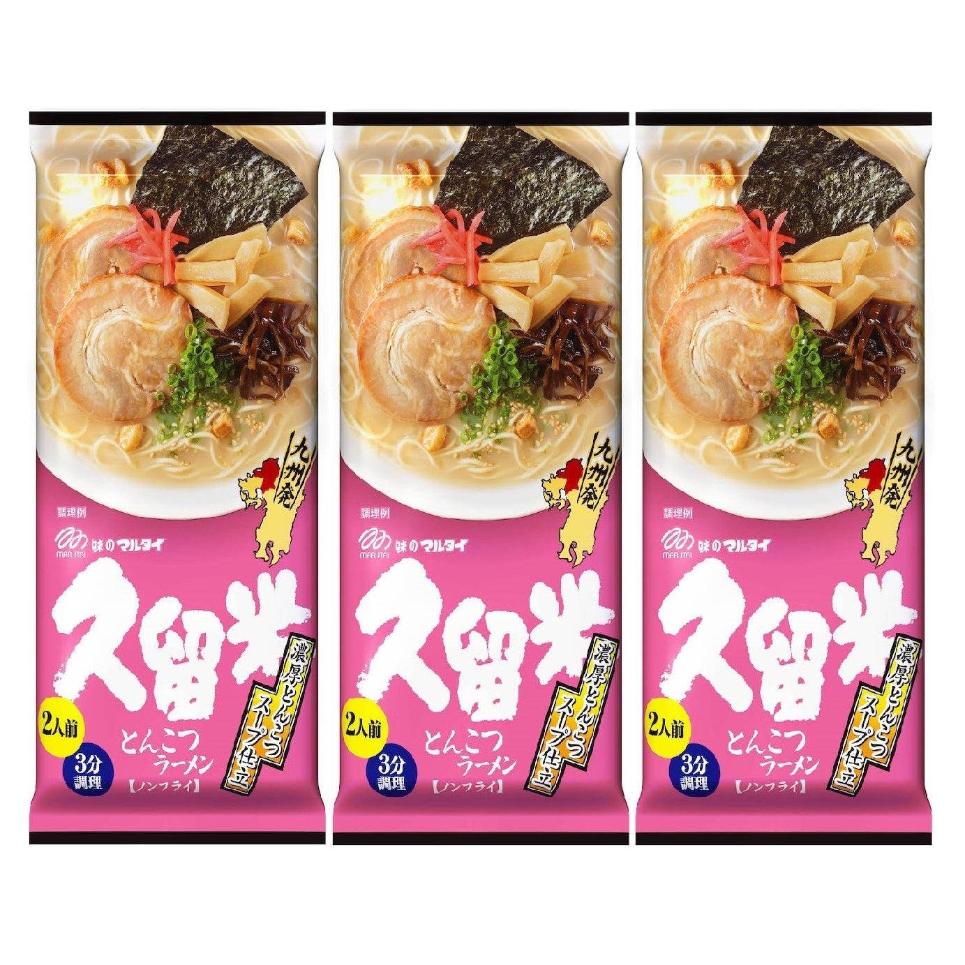 Marutai Kurume Rich Tonkotsu Instant Ramen (Pack of 3)