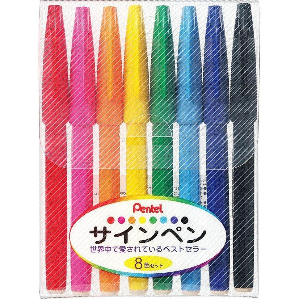 Pentel Sign Pen Marker Set 8 Colors S520-8