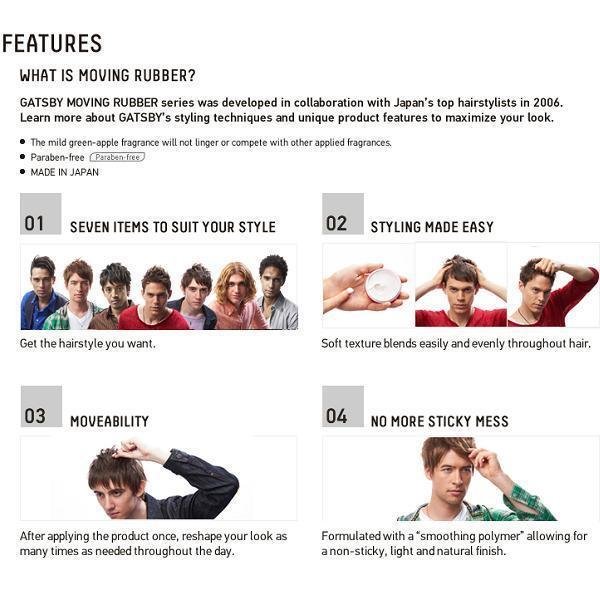 Mandom Gatsby Moving Rubber Hair Wax Spiky Edge 80g