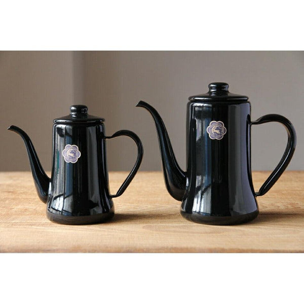 Tsuki Usagi Enamel Drip Coffee Slim Pot Black 1.2L