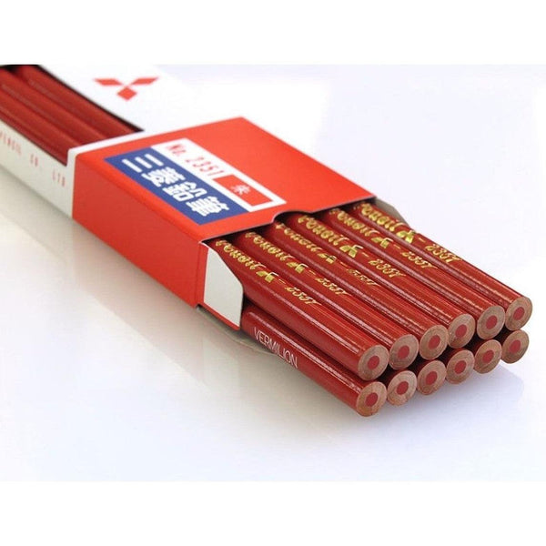 Mitsubishi Colored Pencils Vermilion Color 12 Pieces