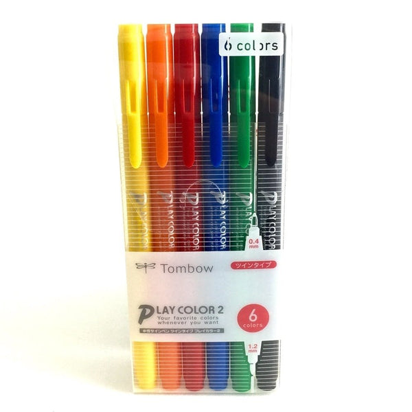 Tombow Play Color 2 Dual Tip Marker Set 6 Colors GCB-611