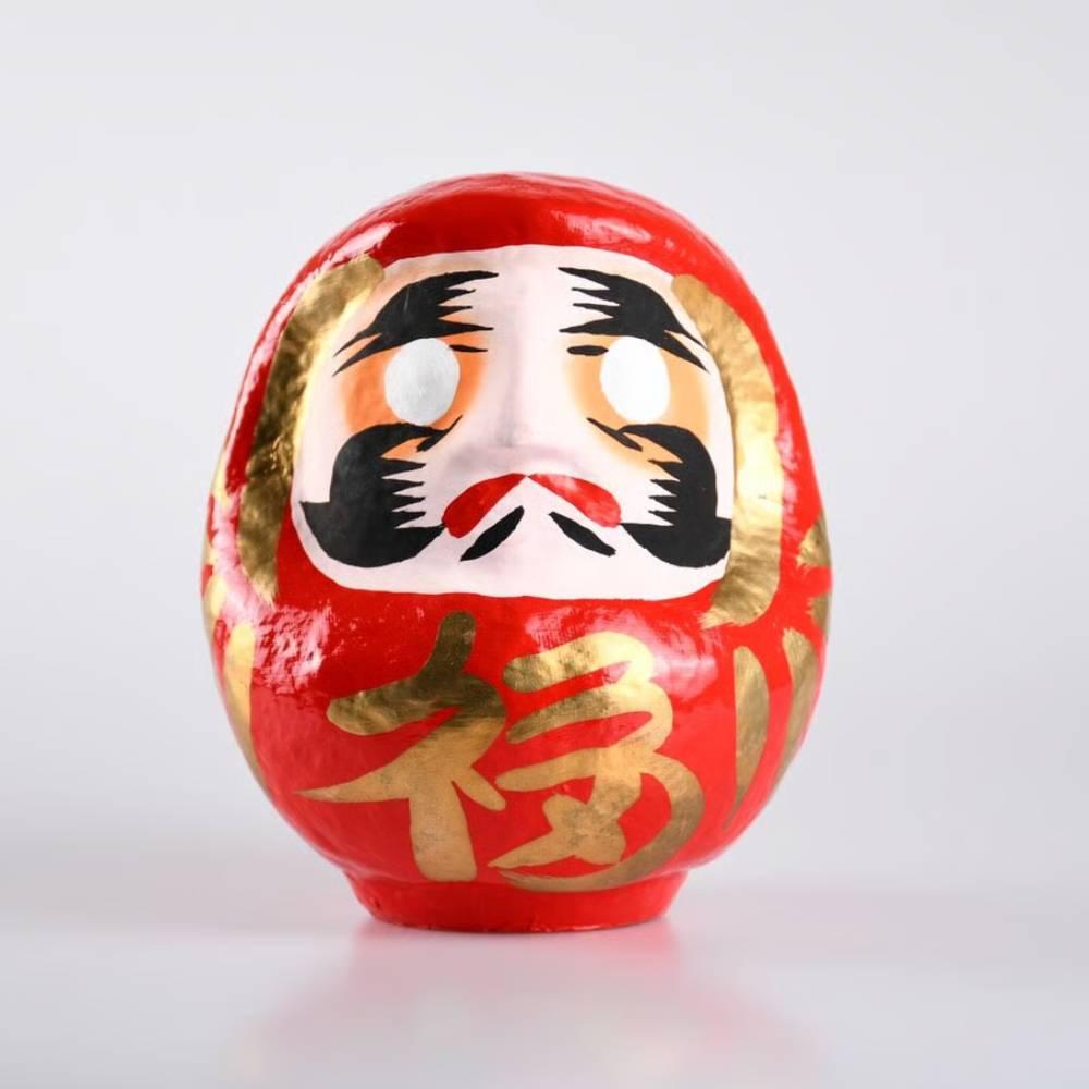 Shirakawa Daruma Doll “Ri” Handmade Good Luck Charm Red Doll 17cm