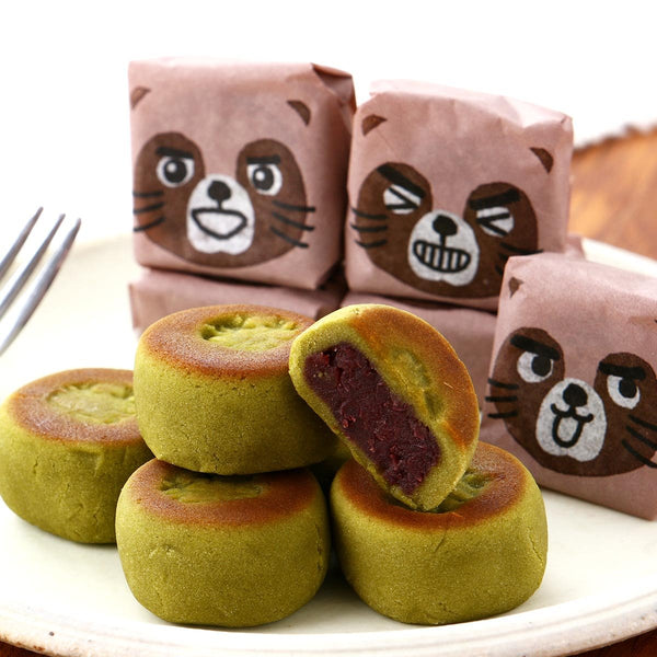 Tanuki Manju Japanese Traditional Bite-Sized Matcha Cake (Pack of 3)