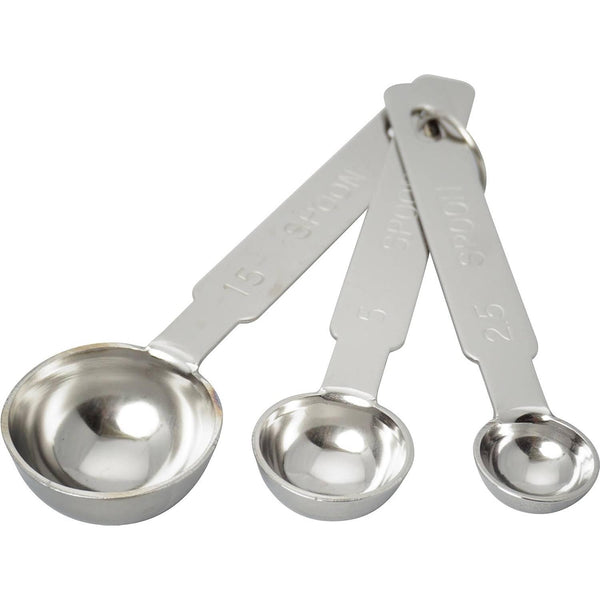 Thick Stainless Steel Measuring Spoons 3-Size Set (2.5cc, 5cc, 15cc)