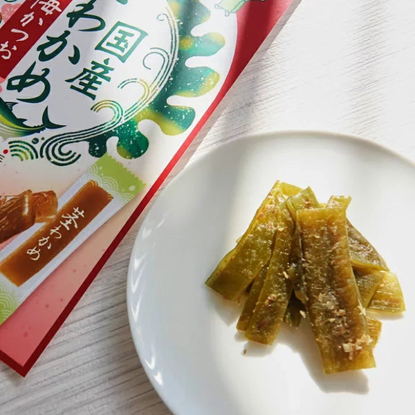 Sokan Ume Plum & Bonito Flavored Wakame Stems Seaweed Snack 63g (Pack of 3)