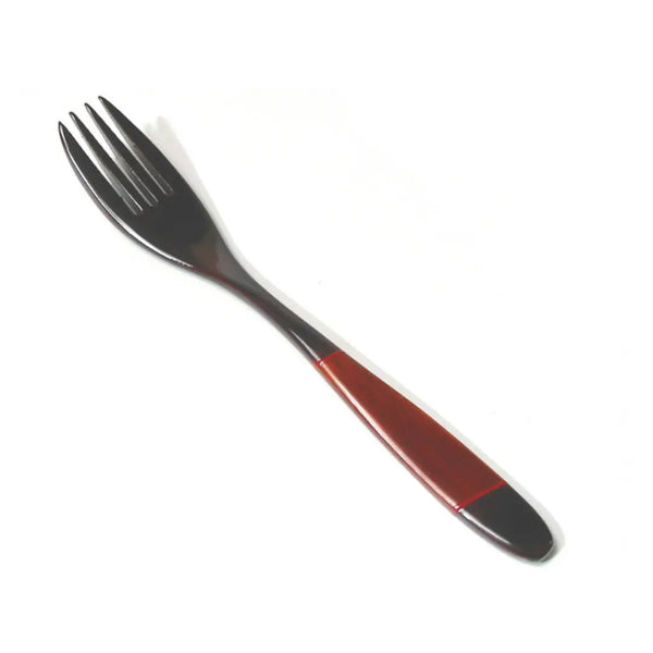 Urushi Lacquered Wooden Fork Lightweight Cutlery Black & Red