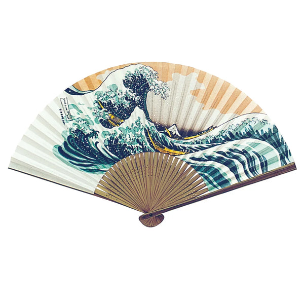Yamani Great Wave Off Kanagawa Japanese Sensu Folding Fan 22.5cm
