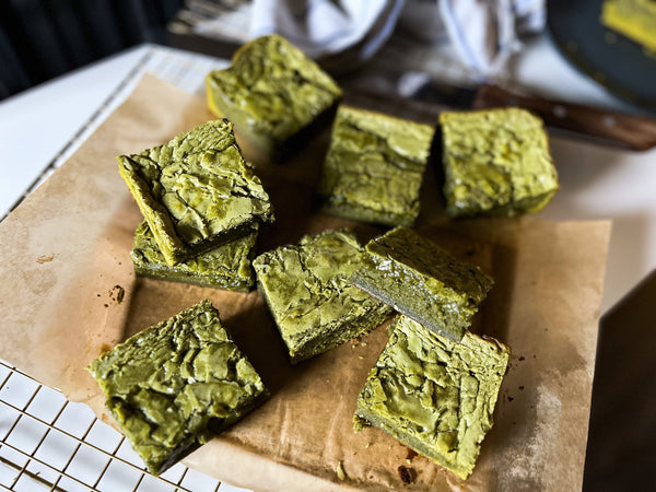 How To Make Matcha Brownies (Fudgy Green Tea White Chocolate Brownies)-Japanese Taste