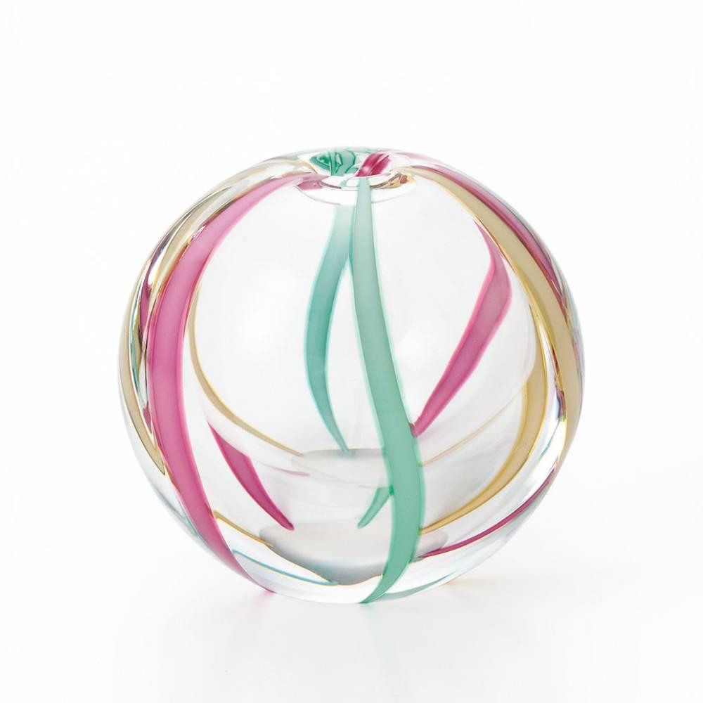 Aderia Colorful Glass Temari Ball Small Flower Vase 65mm