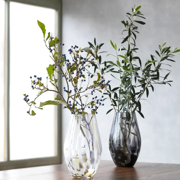 Aderia Handmade Elegant Glass Flower Vase Cloud Pattern 215mm