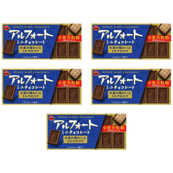 Bourbon Alfort Mini Chocolate Whole Grain Biscuits 12 Pieces (Pack of 5)