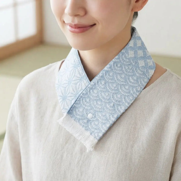 Cooling Neck Scarf Cool Muffler with Ice Pack Pocket Blue 8×65cm