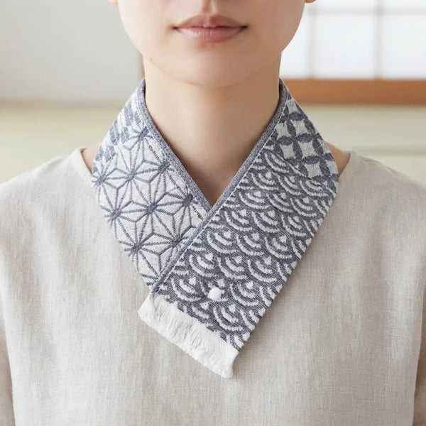 Cooling Neck Scarf Cool Muffler with Ice Pack Pocket Navy Blue 8×65cm