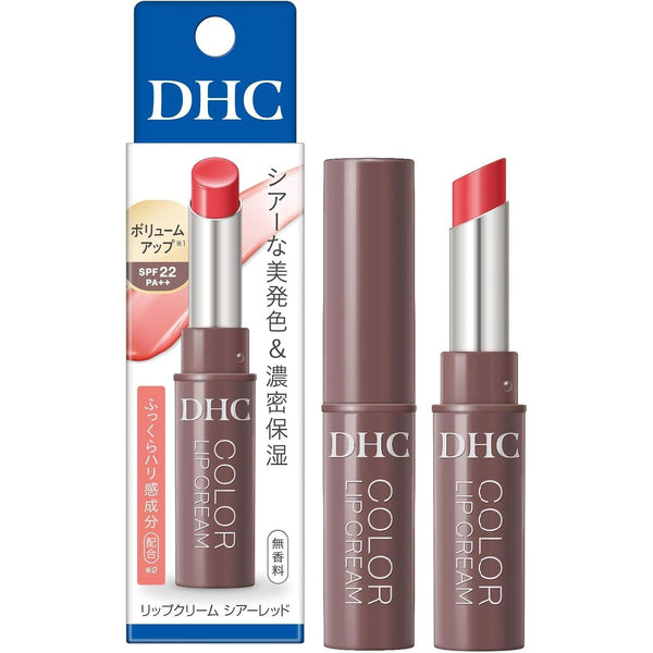 DHC Color Lip Cream Moisturizing Lip Balm Sheer Red SPF22 1.5g