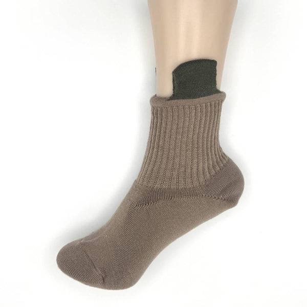 Easy to Wear & Remove Warm Crew Socks Gray & Brown (2 Pairs)