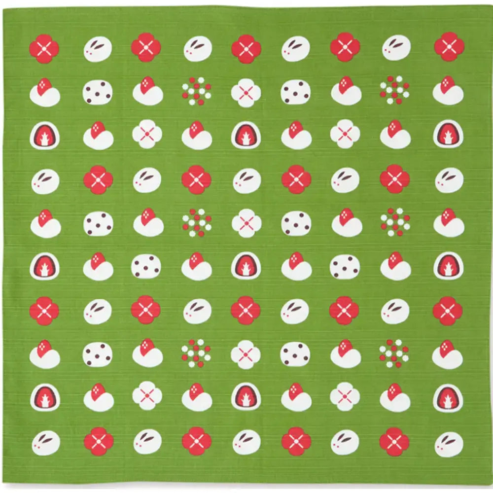Furoshiki Wagashi Japanese Sweets Green Cotton Wrapping Cloth 50cm