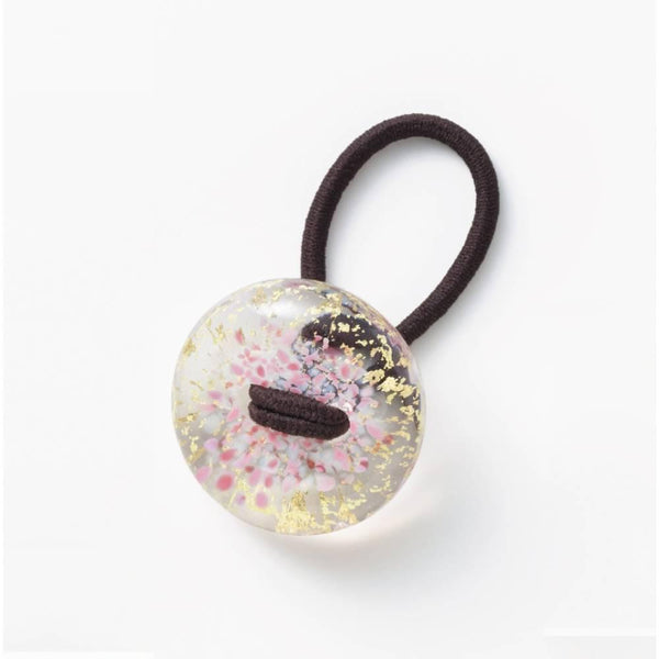 Hair Drop Handmade Glass Bead Hair Tie Sakura Pink Glass