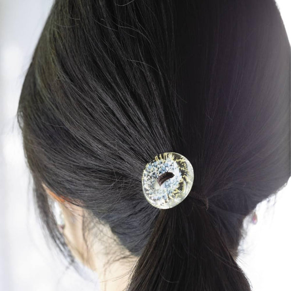 Hair Drop Handmade Glass Bead Hair Tie Sky Blue Glass