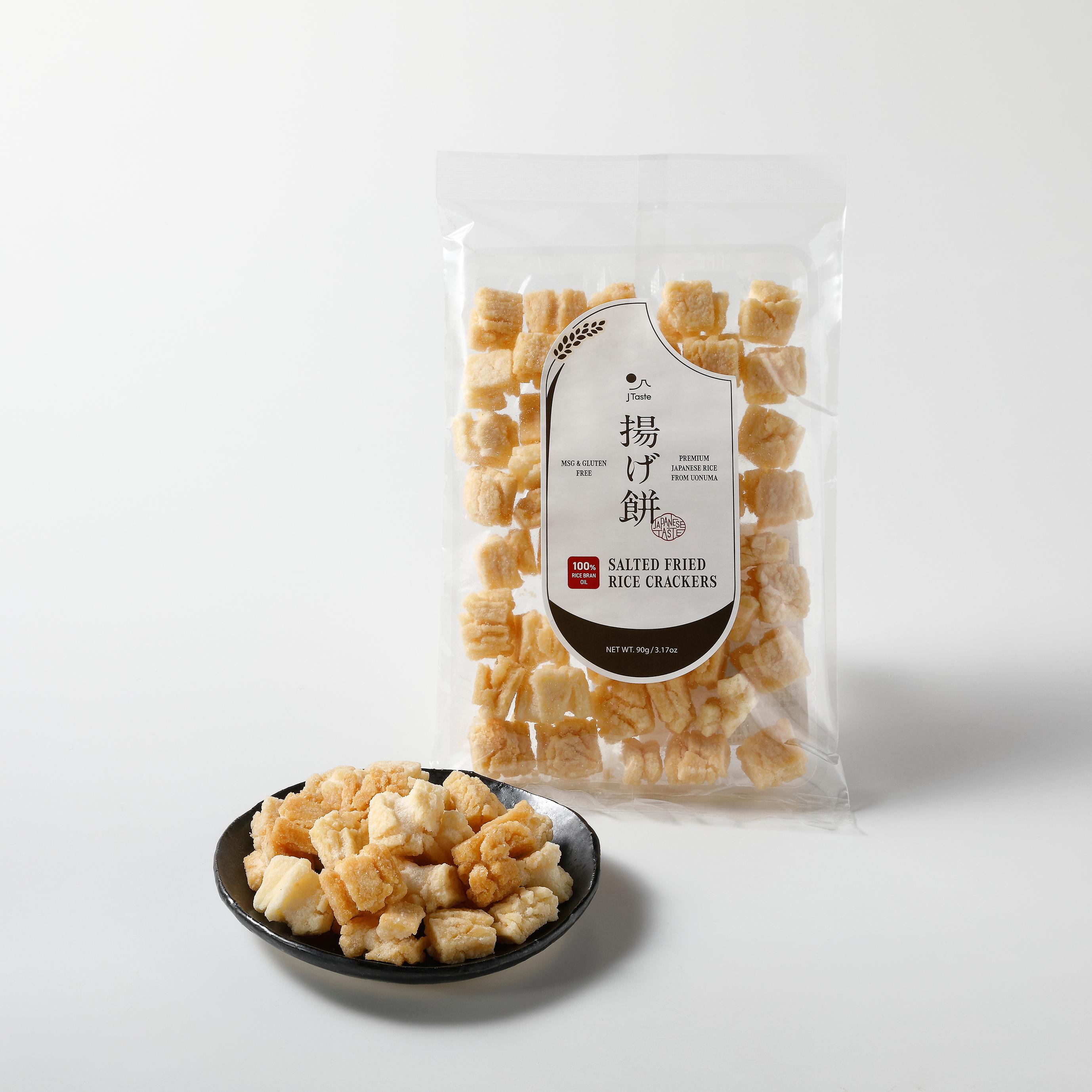 J Taste Agemochi Salted Gluten-Free Japanese Rice Crackers 90g