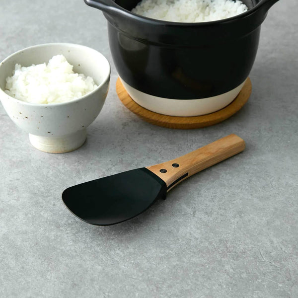 Stylish Non-Stick Rice Spoon Scoop With Wood Handle 20cm
