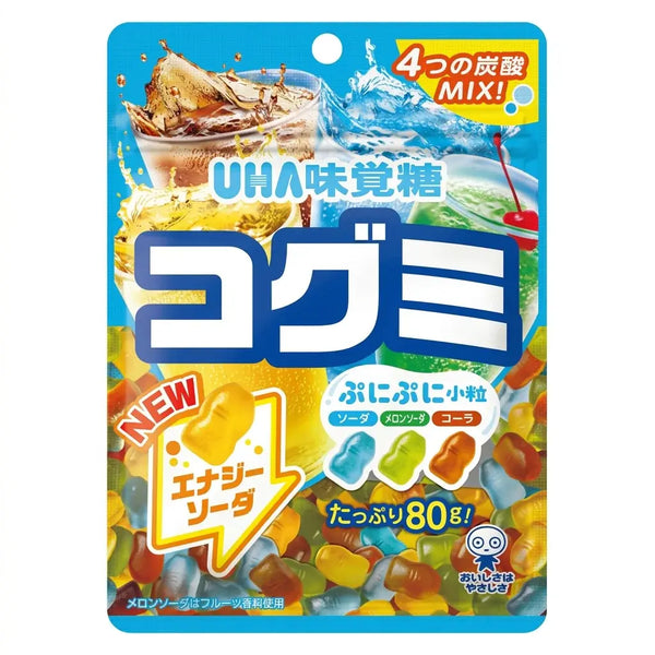 UHA Mikakuto Carbonated Soda Gummy Candy 4 Flavor Japanese Gummies Mix 80g